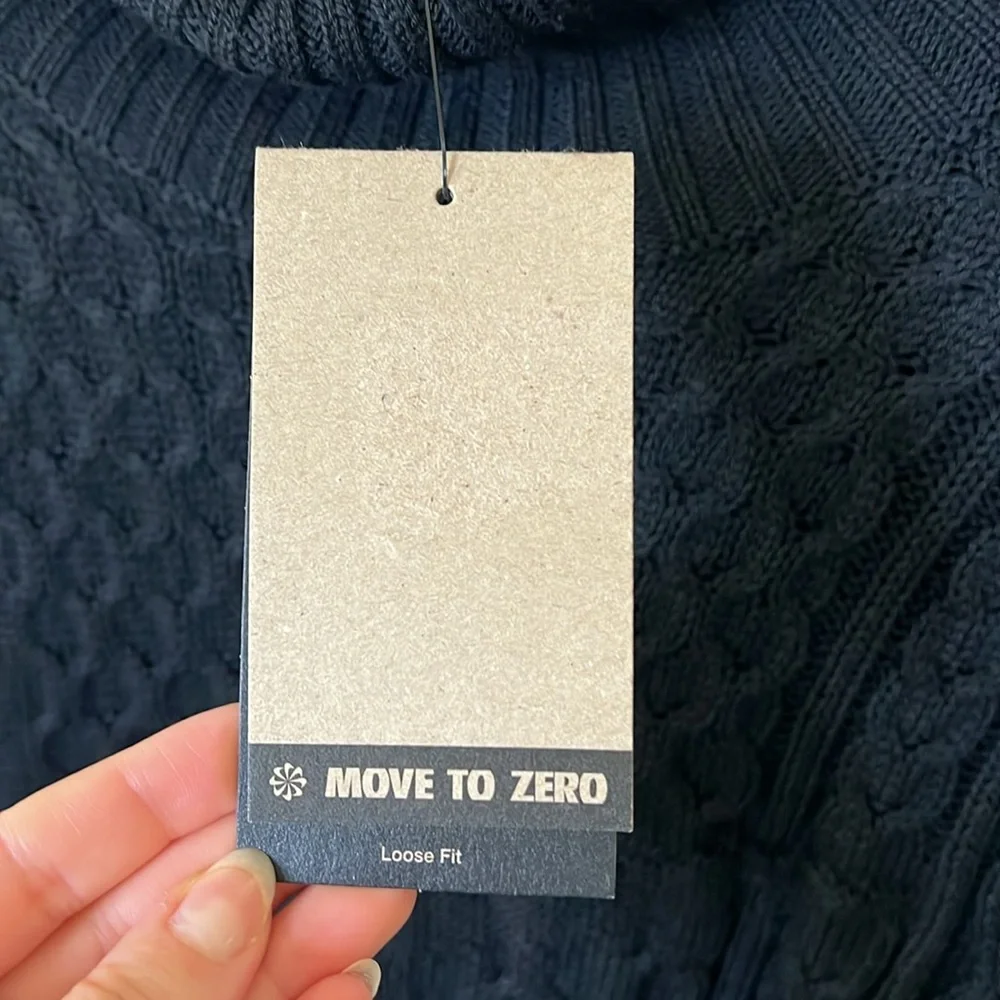 Nike Cable Knit Sweater Turtleneck Black Size Medium Mens Loose Fit - Picture 10 of 16